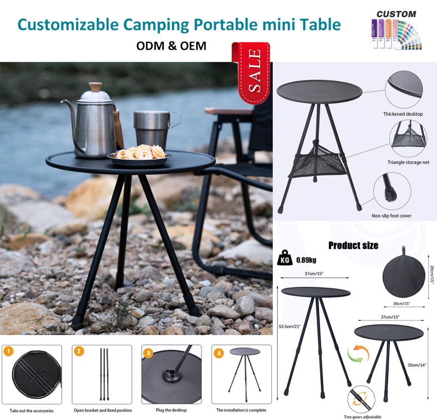 2023 New Height Adjustable Folding Table